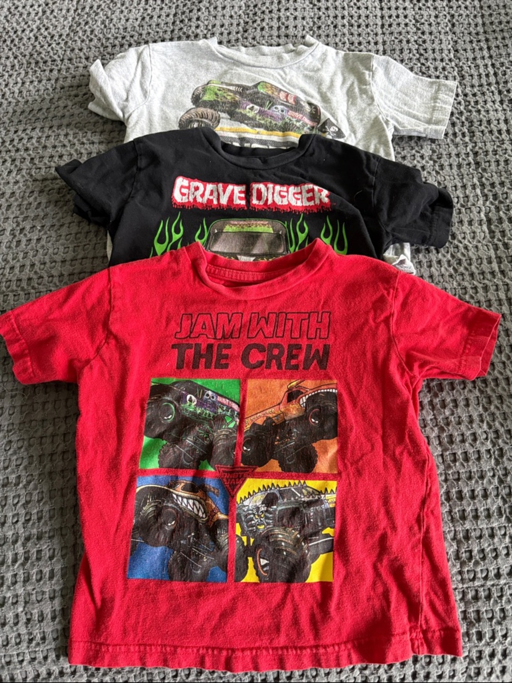 Red 'Jam With The Crew' Kids Monster Truck T-Shirt -